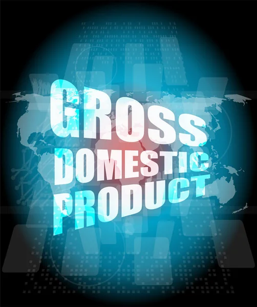 Business concept: word gross domestic product on digital screen — Stock Photo, Image