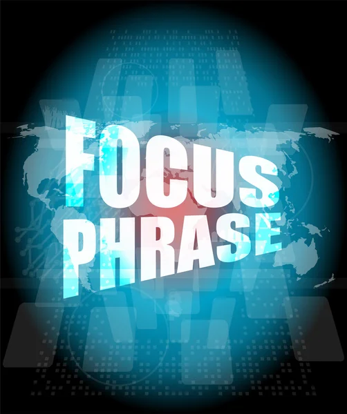 Fokus Phrasensystem Wort auf digitalem Touchscreen — Stockfoto