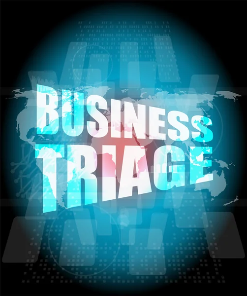 Business triage words on touch screen interface — Stock Photo, Image