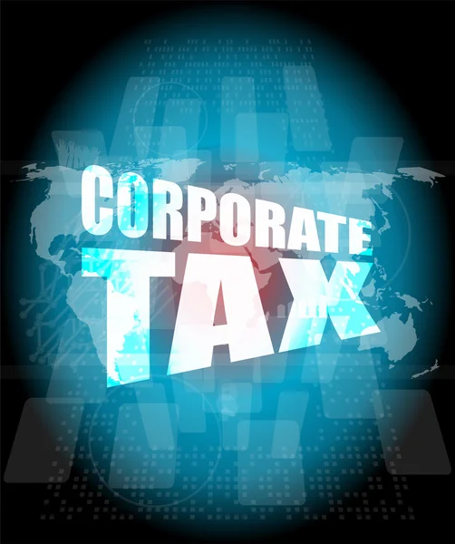 Corporate tax word on business digital screen — Stock Photo, Image