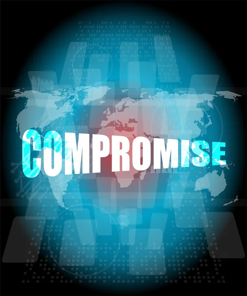 ビジネス コンセプト: デジタル タッチ画面上の妥協の単語 — ストック写真