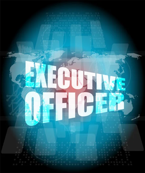 Management concept: executive officer words on digital screen — Stock Photo, Image