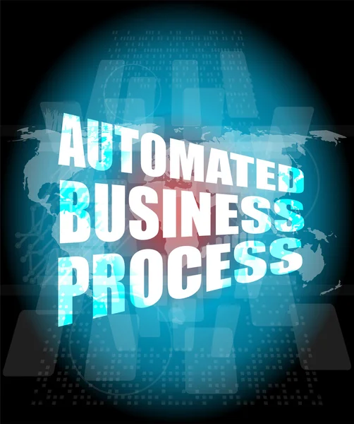 Concept d'affaires, interface numérique d'écran tactile de processus d'affaires automatisée — Photo