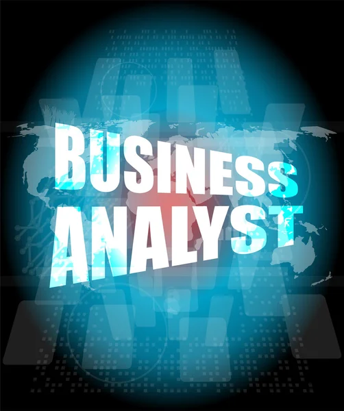 Concept d'affaires, interface tactile numérique d'analyste d'affaires — Photo