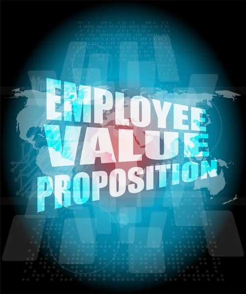 Management concept: employee value proposition words on digital screen — Stock Photo, Image