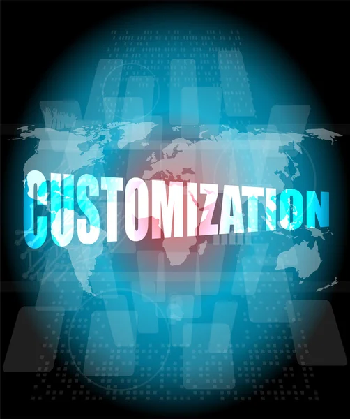 Customization word on digital binary touch screen — Stock Photo, Image