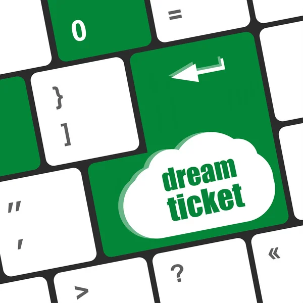 Droom ticket knop op de computer toetsenbord sleutel — Stockfoto