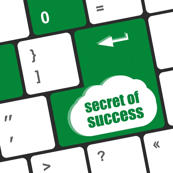 Segredo do botão de sucesso na chave do teclado do computador — Fotografia de Stock