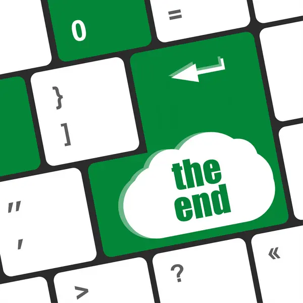 Computer keyboard with one key showing the warning words the end — Stock Photo, Image