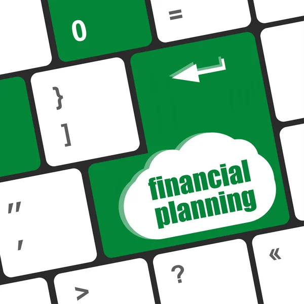 Keyboard key with financial planning button — Stock Photo, Image