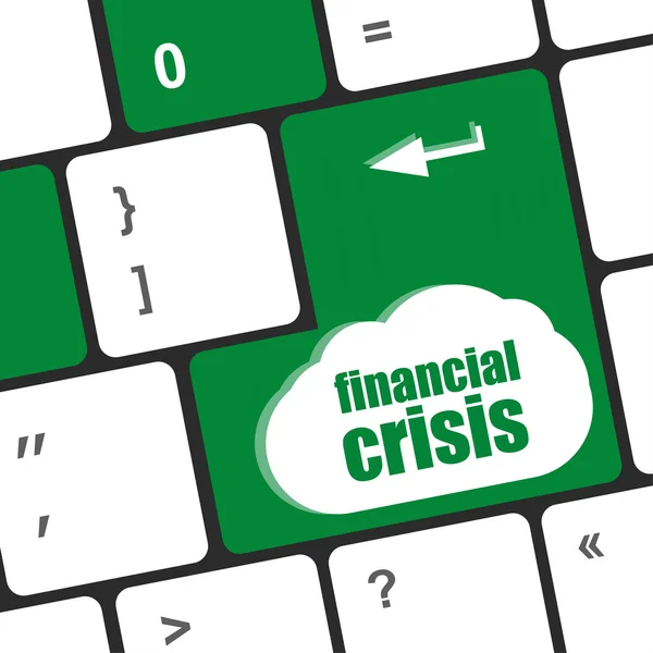 Finansiell kris nyckel som visar företagsförsäkring koncept, affärsidé — Stockfoto