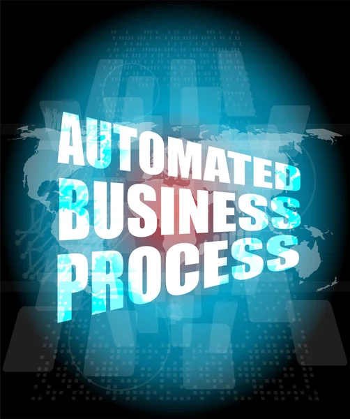 แนวคิดธุรกิจ, กระบวนการธุรกิจอัตโนมัติอินเตอร์เฟซหน้าจอสัมผัสดิจิตอล — ภาพถ่ายสต็อก
