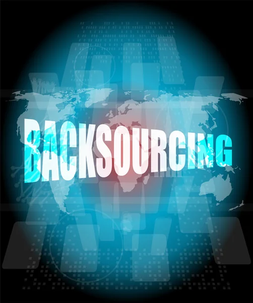 Word backsourcing on digital touch screen — Stock Photo, Image