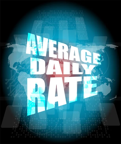 Mots de taux quotidien moyen sur l'écran numérique — Photo