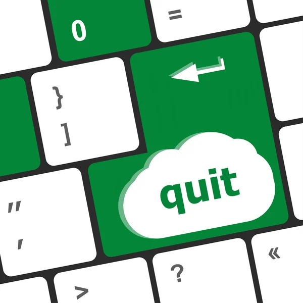 Quit button on black internet computer keyboard — Stock Photo, Image