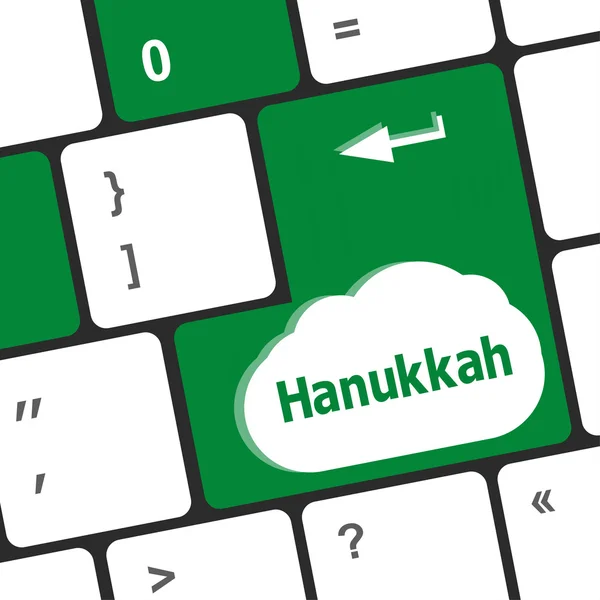 Tecla do teclado com a palavra hanukkah nele — Fotografia de Stock