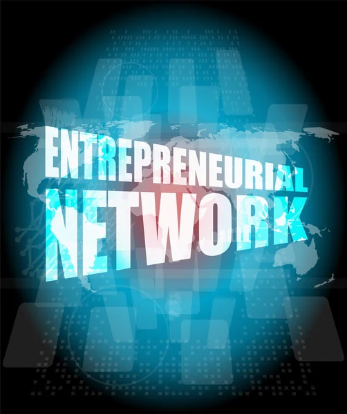 経営理念:デジタル画面上の起業家ネットワークワード — ストック写真