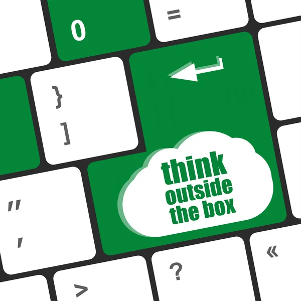 Denk buiten het kader woorden, bericht op enter toets van toetsenbord — Stockfoto