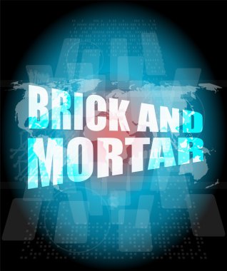 Yönetim kavramı: dijital ekranda tuğla ve harç kelimeleri