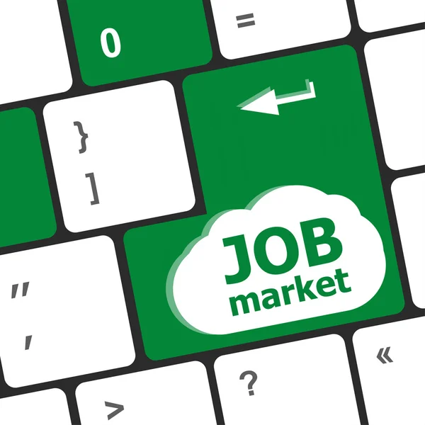 Κλειδί αγοράς εργασίας στο πληκτρολόγιο του υπολογιστή — Φωτογραφία Αρχείου