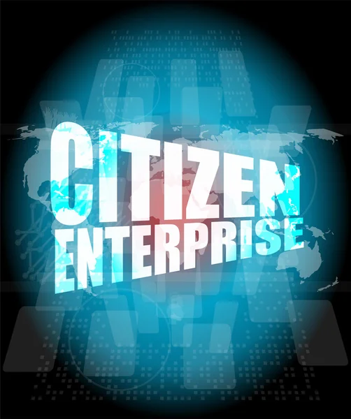 Business concept: citizen enterprice on digital screen — Stock Photo, Image