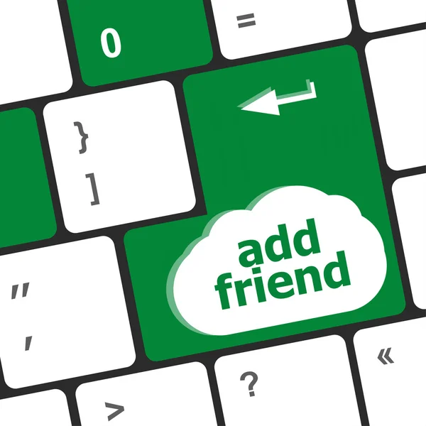 Keyboard with add friend button, social network concept — Stock Photo, Image