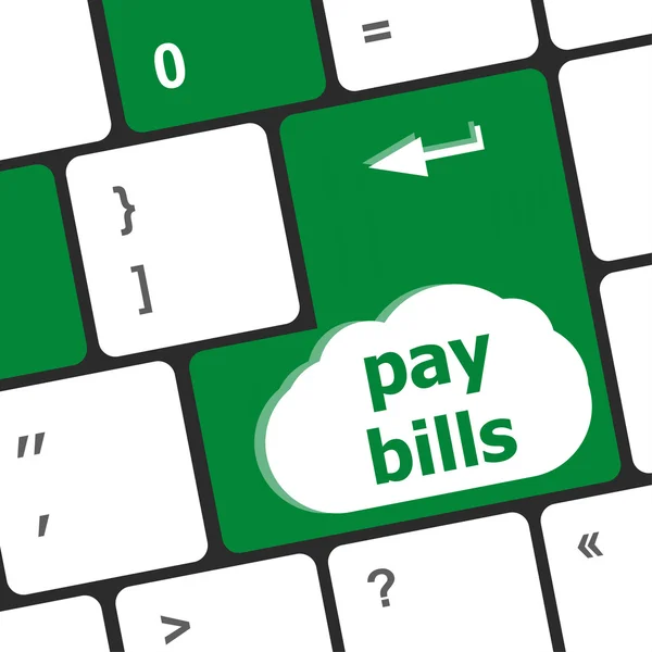 Bills button on the computer keyboard — Stock Photo, Image