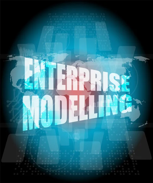 Enterprise modelling, interface hi technology, touch screen — Stock Photo, Image