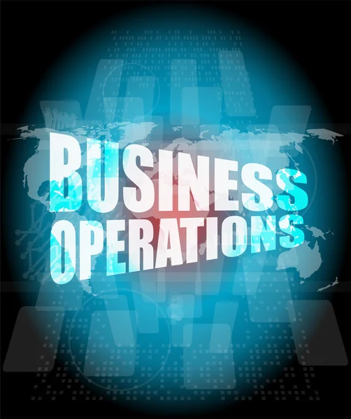 Business operations word på digital pekskärm — Stockfoto