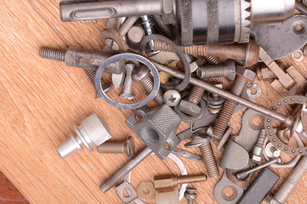 Different screws and other parts, close up — Stock Photo, Image