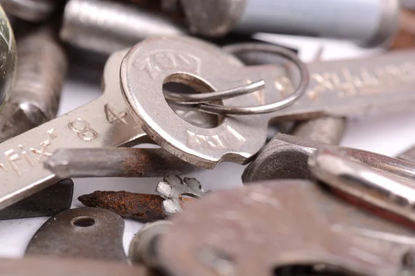 Old bolts, screws and metal details, close up — Stock Photo, Image