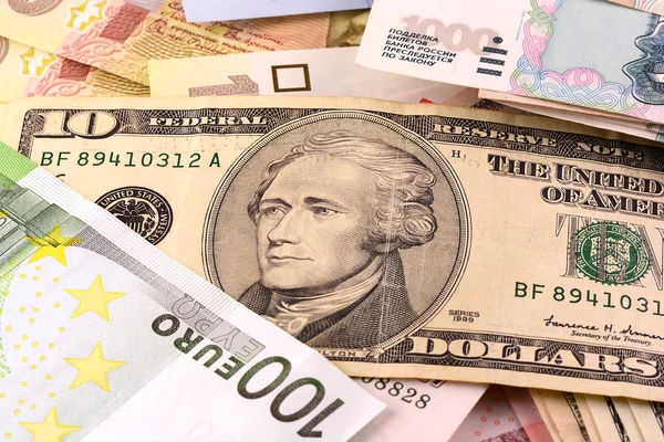 Europäisches und amerikanisches Geld — Stockfoto