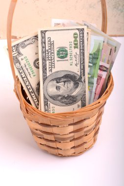 para koymak bir sepet, dolar, euro