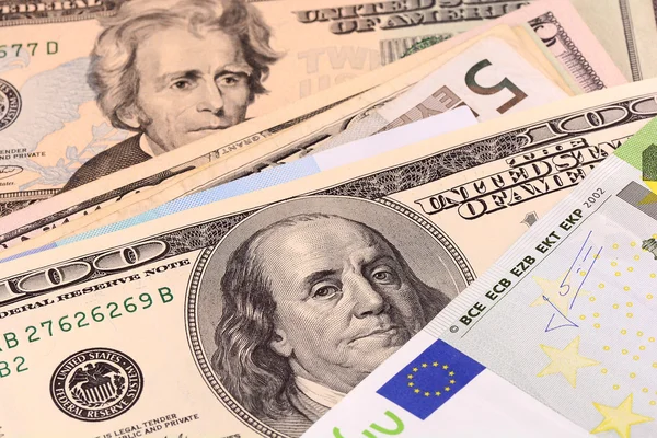 European and american money background — Stock Photo, Image