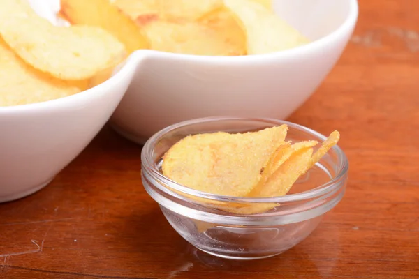 Des chips de pommes de terre. gros plan — Photo