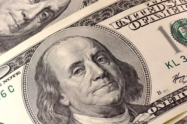 Close up view of american dollar banknote — Stock Photo, Image