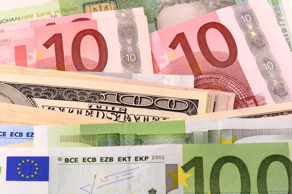 Europese en Amerikaanse geld achtergrond — Stockfoto