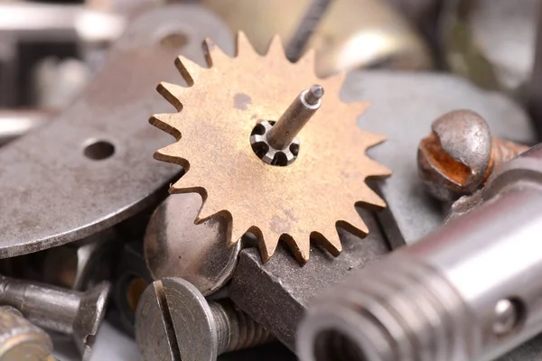 Old screw and nail metal head collection — Stock Photo, Image