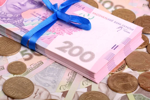 Europeiska pengar, ukrainska pengar — Stockfoto