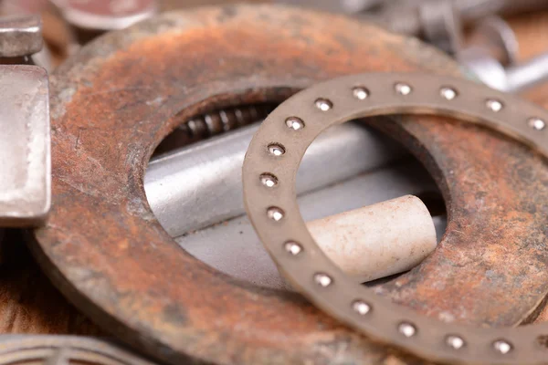 Different screws and other parts, close up — Stock Photo, Image