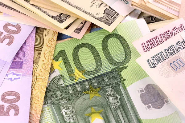 欧洲货币设置背景 — 图库照片