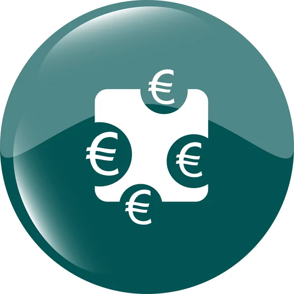 Pictograma semn web. Simbolul Euro eur. Buton web UI modern — Vector de stoc