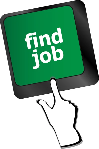 Searching for job on the internet. Jobs button on computer keyboard — Stock Vector