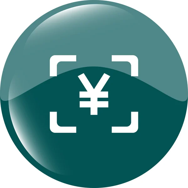 Icono de signo JPY Yen. botón de aplicación web. icono web — Vector de stock