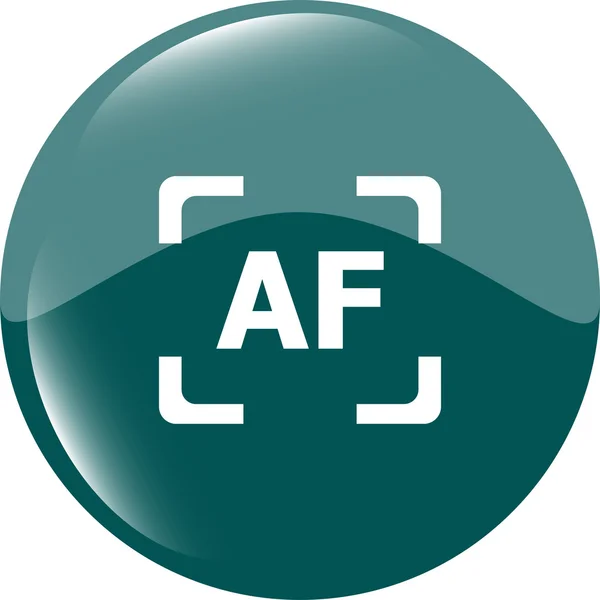 Autofocus photo camera sign icon. AF Settings symbol — Stock Vector