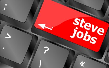 Steve Jobs düğme üstünde klavye - hayat kavramı vektör