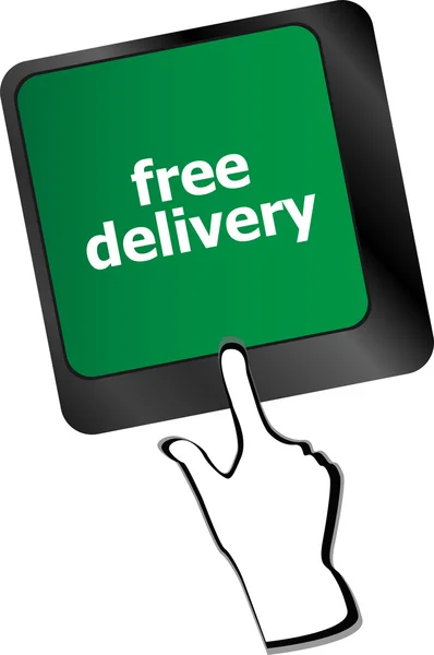 Chave de entrega gratuita no vetor de teclas de teclado laptop —  Vetores de Stock