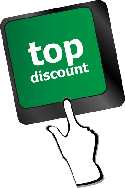 Top discount concept sign on computer key vector — Stock Vector