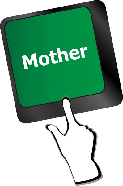 Klávesnice s matkou slovo na počítači tlačítko vektor — Stockový vektor