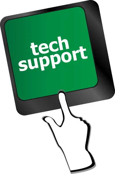 Tastiera per personal computer con vettore di supporto tecnico chiave — Vettoriale Stock